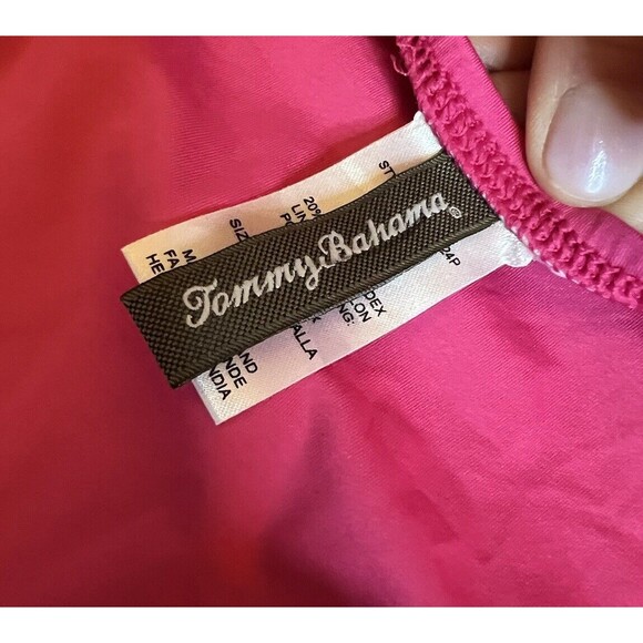 Tommy Bahama One-Piece Swimsuit Women Sz 12 Halter Hot-Pink Ruched NWOT - Picture 10 of 12